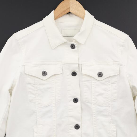 Articles Of Society Women's Denim Stretch Jacket White Sz L - Picture 3 of 10